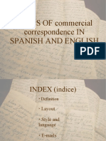 TYPES OF Commercial Correspondence IN Spanish and English