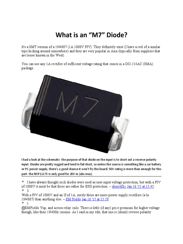 What Is An "M7" Diode?: Sherrellbc Jan 16 '15 at 15:45 | PDF | Diode ...