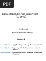 Data Structure and Algorithm (EC-594B) : A. K. Siromoni