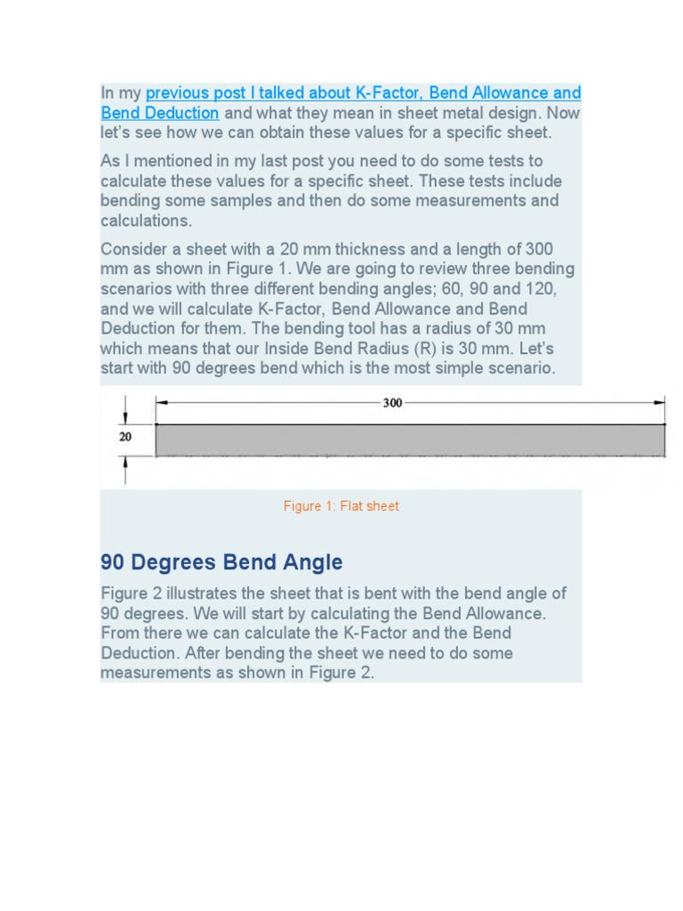 90 Degrees Bend Angle Previous Post I Talked About KFactor, Bend