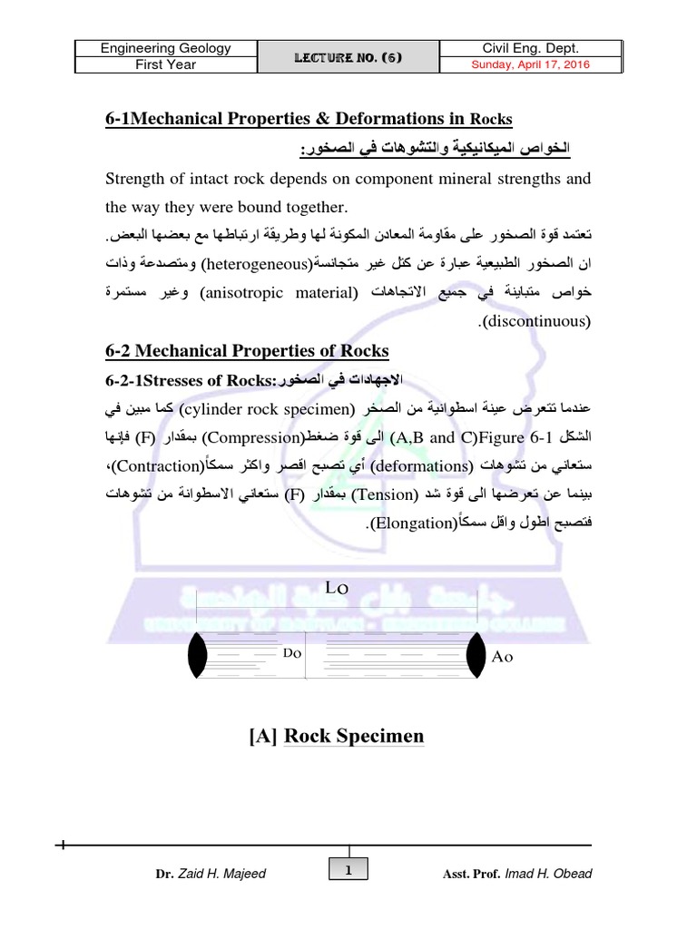 Mechanical Properties of Rocks Explained | PDF | Deformation (Mechanics ...