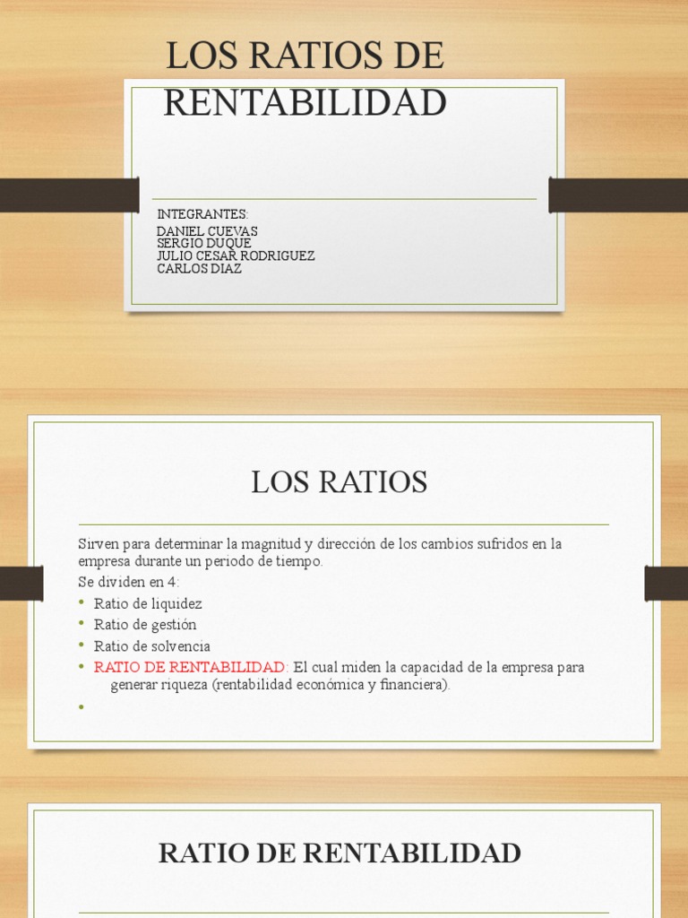Los Ratios de Rentabilidad...... | PDF | Rentabilidad sobre recursos ...