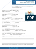 Subject Object Pronoun Practice PDF