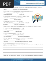 Subject Object Pronoun Practice PDF