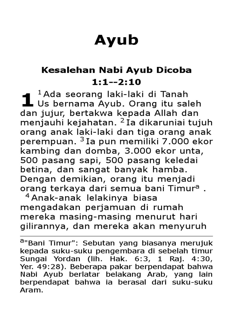 Kesalehan Ayub dalam Ujian Berat | PDF