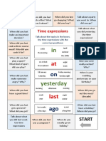 Time Expressions Board Game