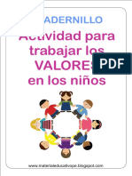 Actividad para Trabajar Los Valores en Los Niños PDF