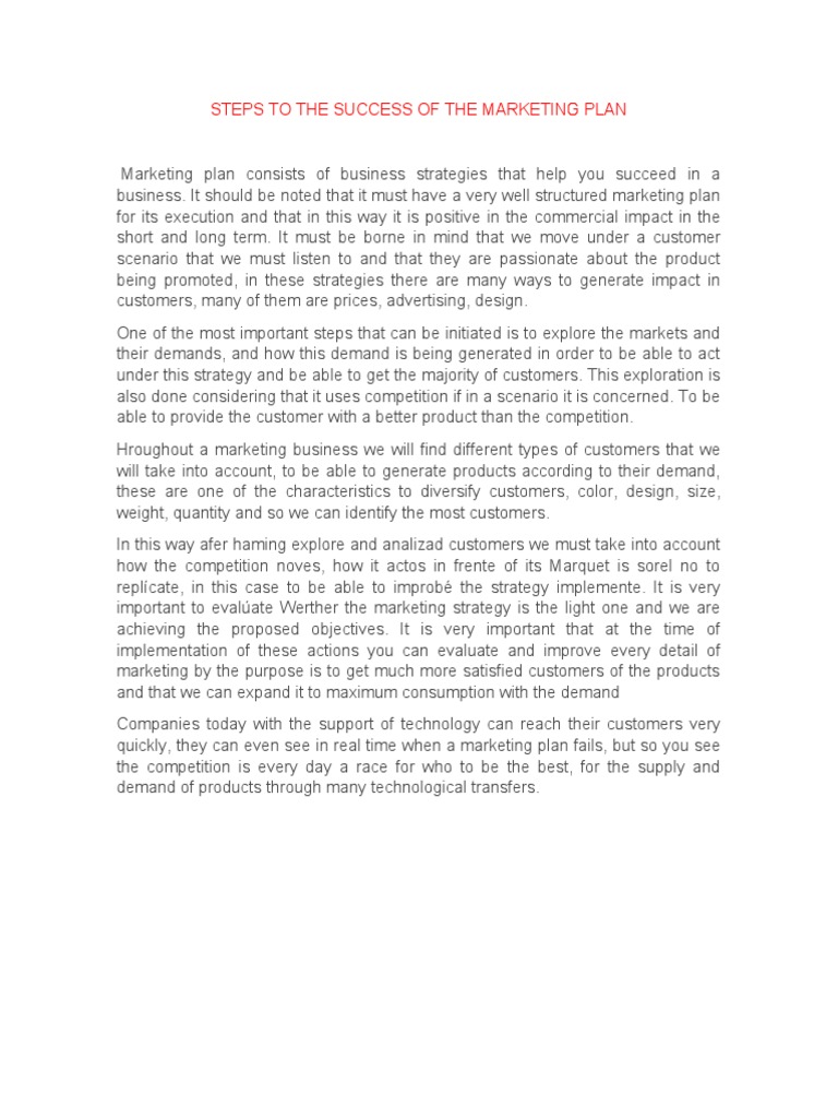 Effective Steps for Marketing Plan Success | PDF | Career & Growth ...