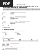 Vocabulary: Sports: II. Go To Page 157 and Do The Exercises