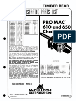 Timber Bear Illustrated Parts List for McCulloch PRO MAC 610/650 Chain Saws