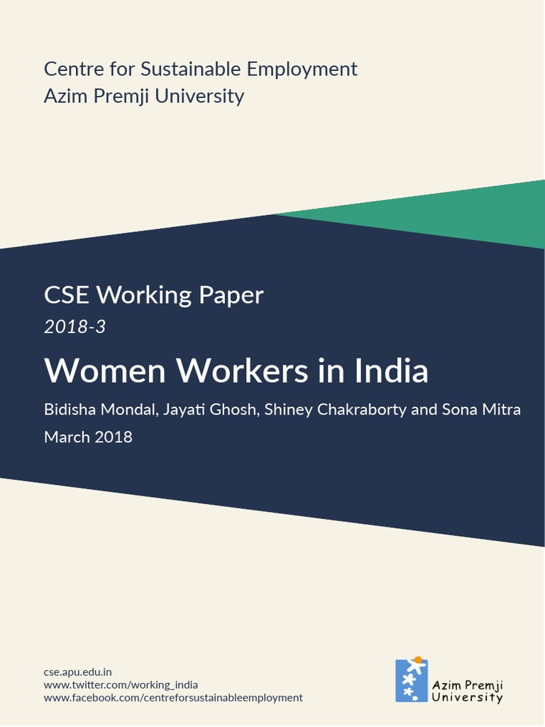 Women Workers in India: Trends & Gaps | PDF | Workforce | Employment ...