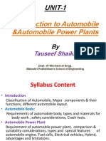 Introduction To Automobile &automobile Power Plants: UNIT-1
