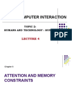 Human-Computer Interaction: Topic 2: Humans and Technology: Humans