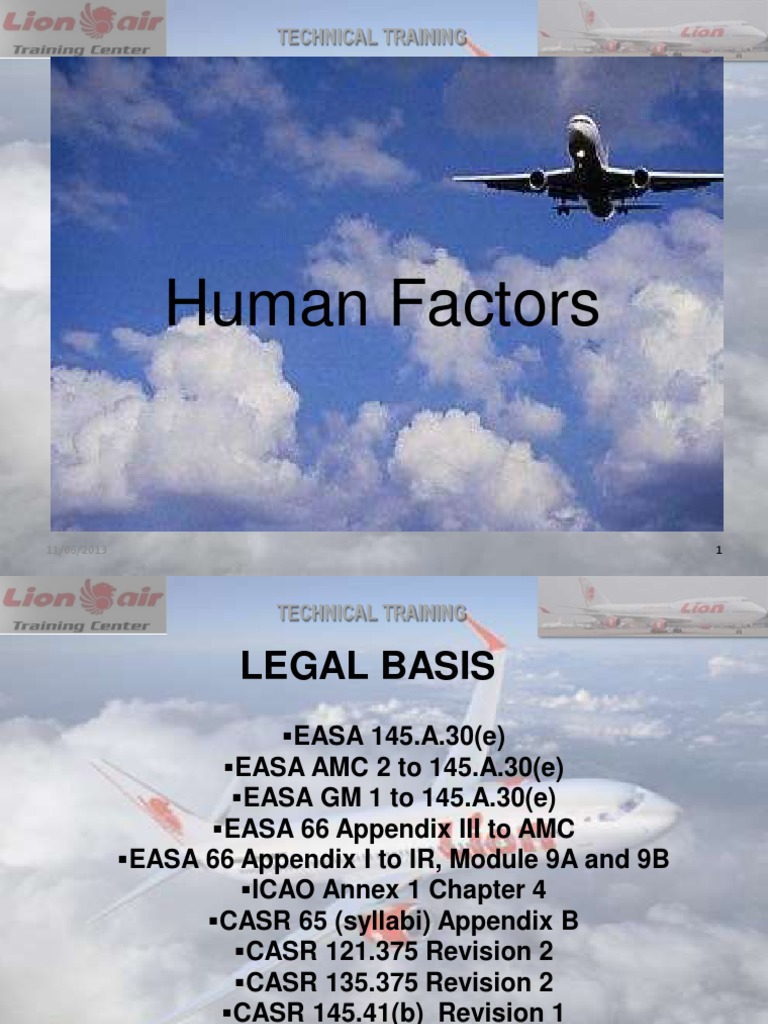 EASA 145 Maintenance Human Factors Training | PDF | Human Factors And ...