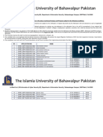1st Merit List BS Information Cyber Security M Department of Information Security Bahawalnagar Campus BWP Merit Fall 2020 PDF