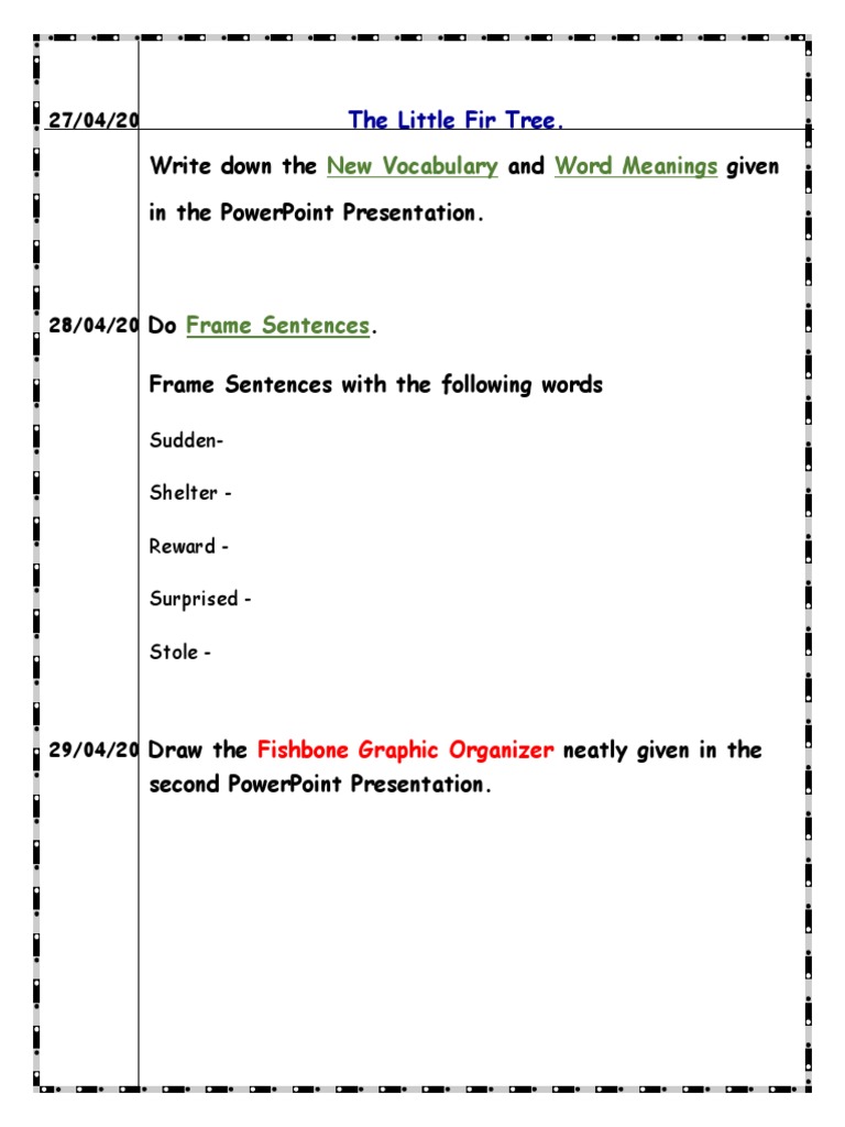 QuestionAnswers (The Little Fir Tree) PDF PDF