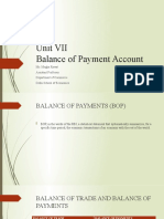 Unit VII Balance of Payments Account