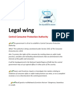 Legal Wing: Central Consumer Protection Authority