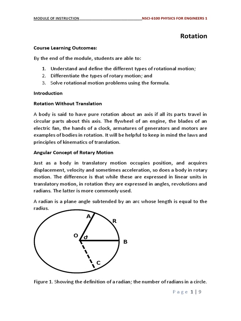 Angular Displacement in Rotational Motion | PDF | Rotation Around A ...