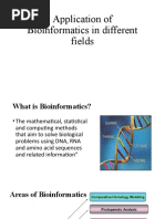 Application of Bioinformatics in Different Fields