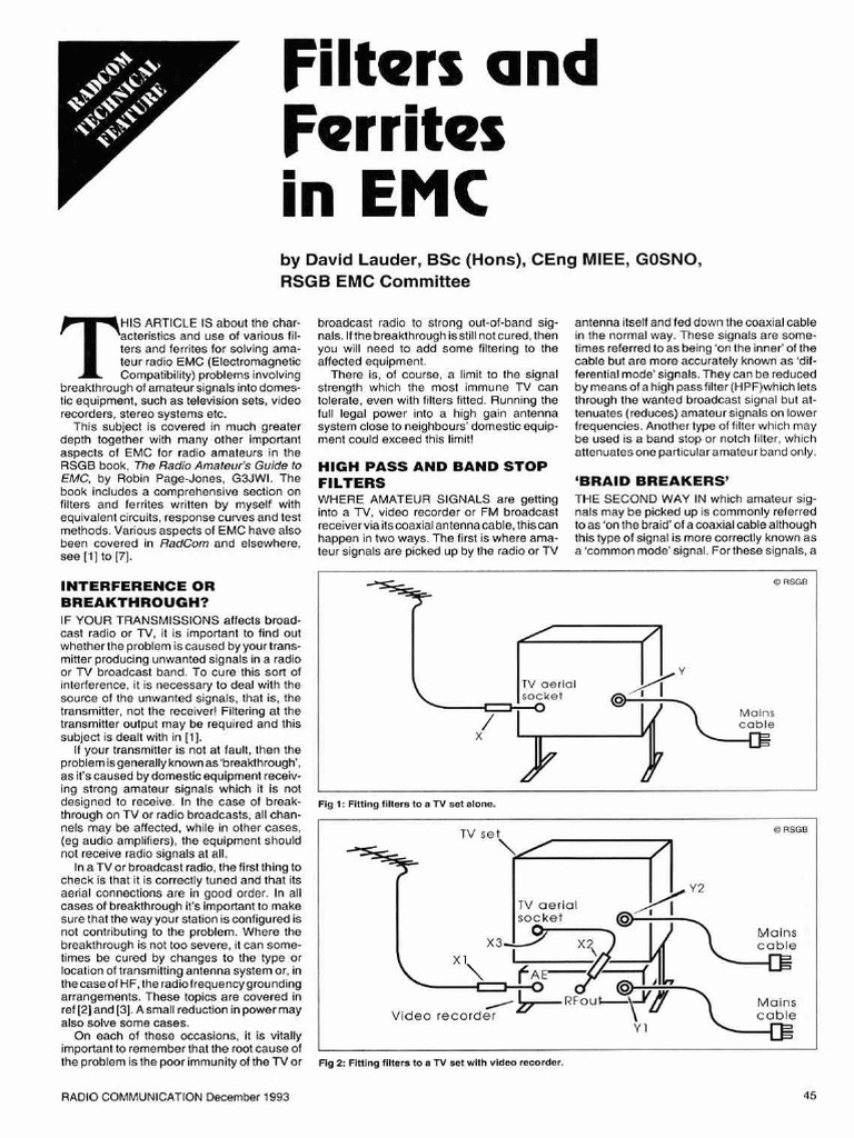 Filters and Ferrites in EMC PDF PDF Radio
