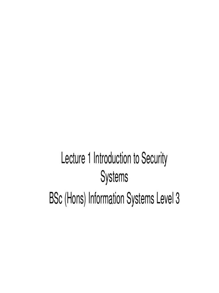CSE 3118Y Week 01 Introduction To Information Systems Security PDF