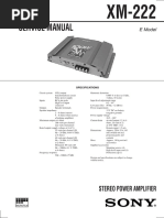 Sony XM-222 STEREO POWER AMPLIFIER Service Manual