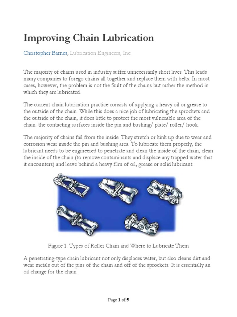 Effective Chain Lubrication Methods | PDF | Lubricant | Mechanical ...