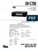 Sony XR-C700 FM AM Cassette Radio, Stereo Service Manual