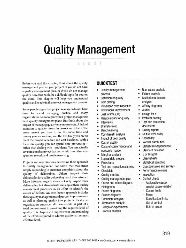 8 - Quality Management - 4 PDF | PDF | Project Management | Quality ...