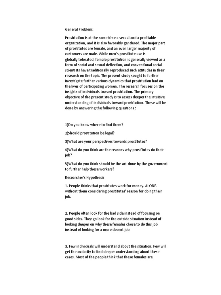 General Problem | PDF | Prostitution | Human Trafficking