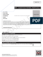 Sample: Reading Sub-Test - Question Paper: Parts B & C