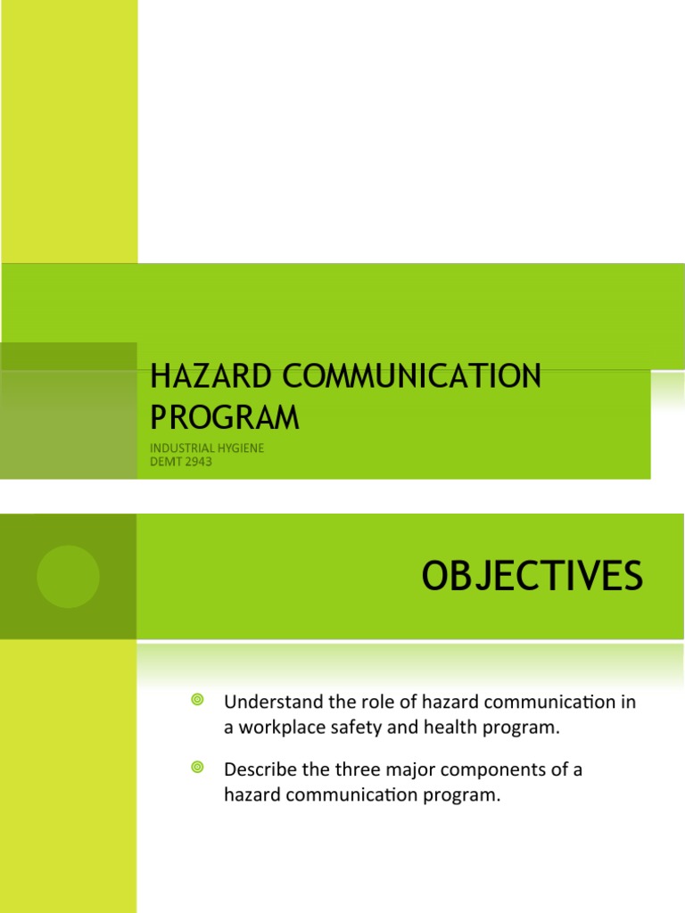 Hazard Communication Program Overview | PDF | Occupational Hygiene ...