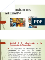 Unidad 1 Introducción A La Tecnología de Los Materiales