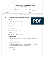 Global School Math Worksheet Chapter 3 Addition Grade 2