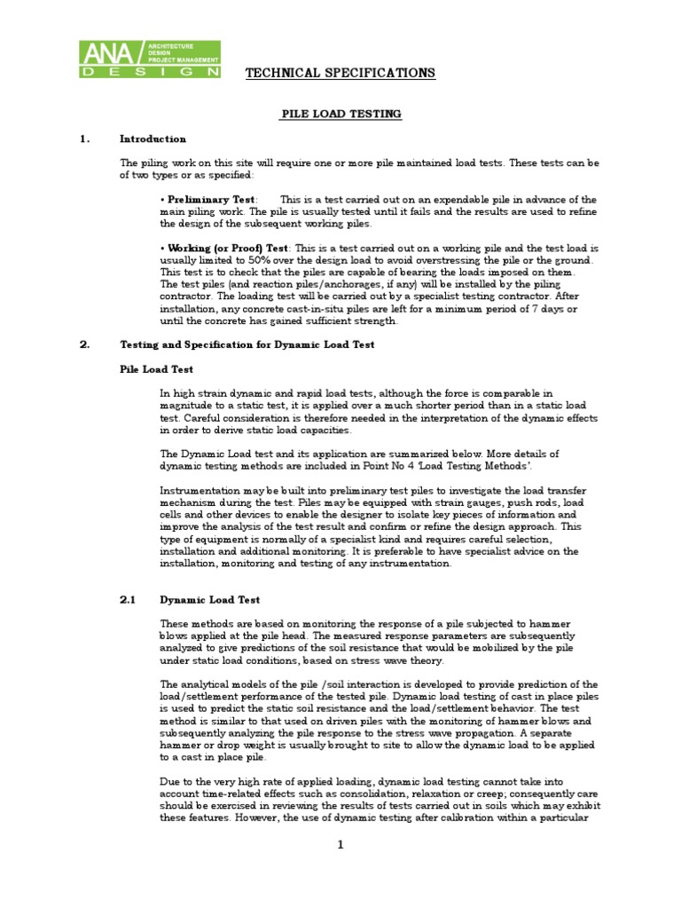 Dynamic Pile Load Testing Procedures | PDF | Deep Foundation | Concrete