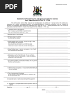 Statement of Particulars Required To Be Given Pursuant To The Business Name Registration Act IN CASE OF A FIRM