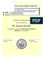 DR - Aparna Kundu: Certificate of Participation