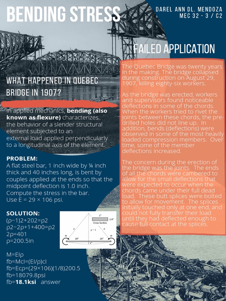 Bending Stress Analysis in Steel Bars | PDF