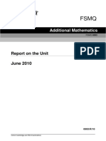 Report On The Unit June 2010: Additional Mathematics