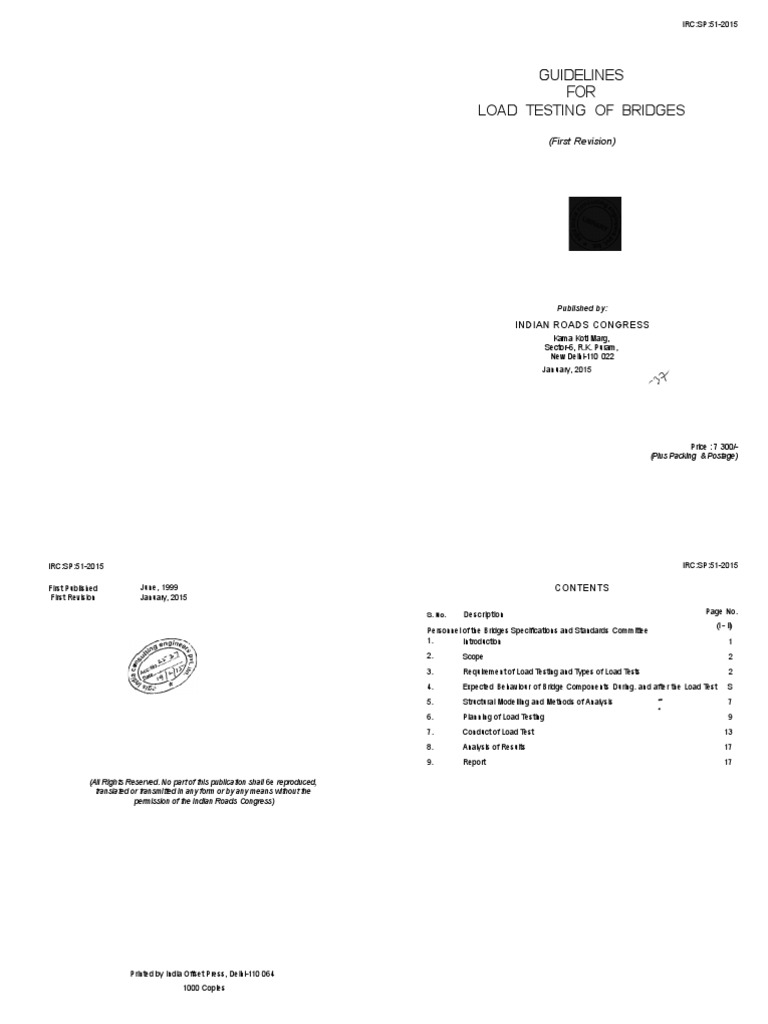 Guidelines for Bridge Load Testing | PDF | Strength Of Materials | Bridge