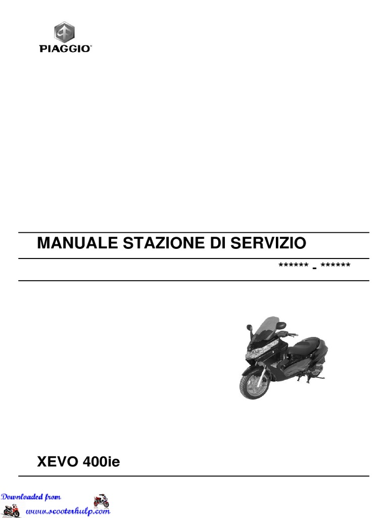 Piaggio Xevo 400 Workshop Manual PDF | PDF | Motor Oil | Piston