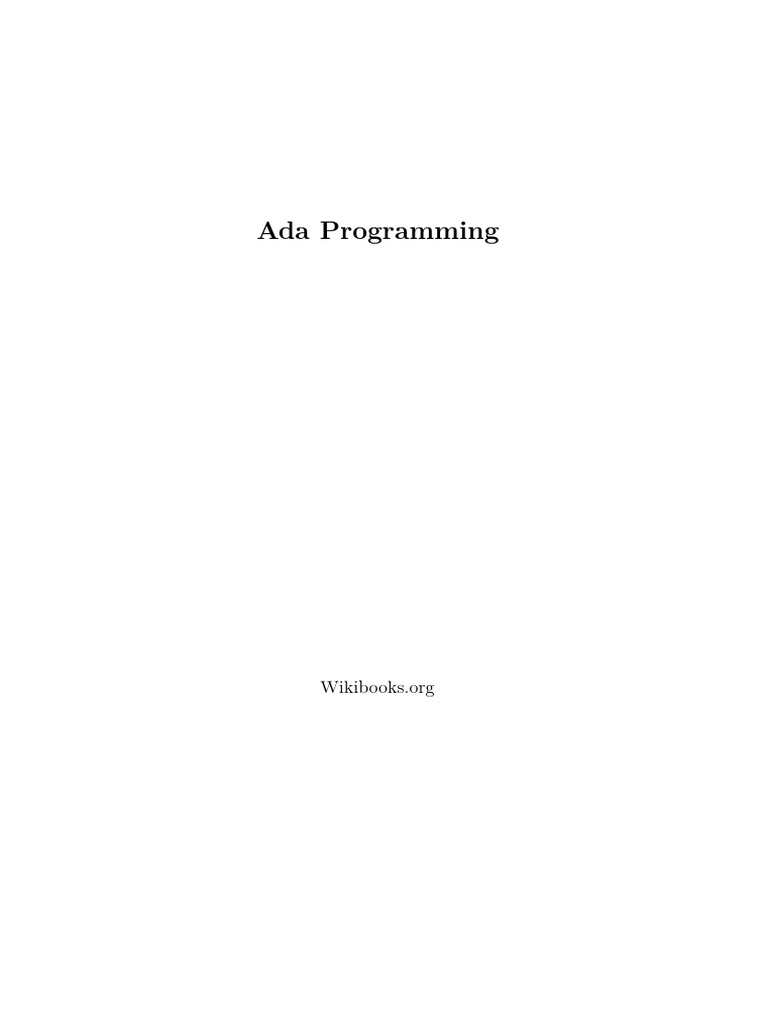 Ada Programming | PDF | Subroutine | Computer Programming