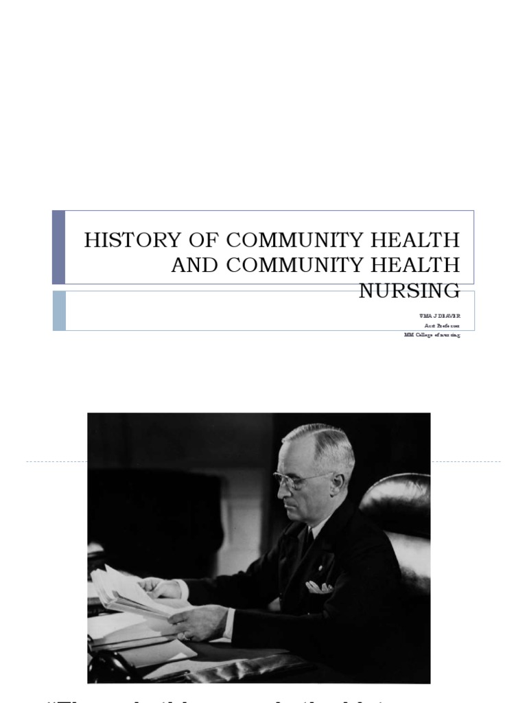 History of Community Health Nursing | PDF | Public Health | Hygiene