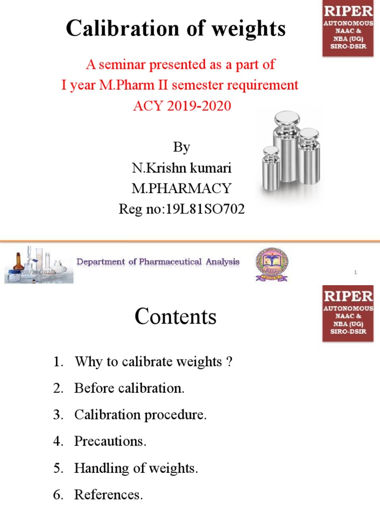 Weights Calibration Procedure in Pharma | PDF | Calibration | Weight