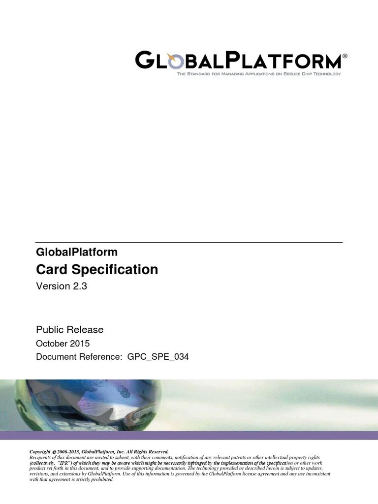 GPC Specification v2.3 PDF Cryptography Encryption