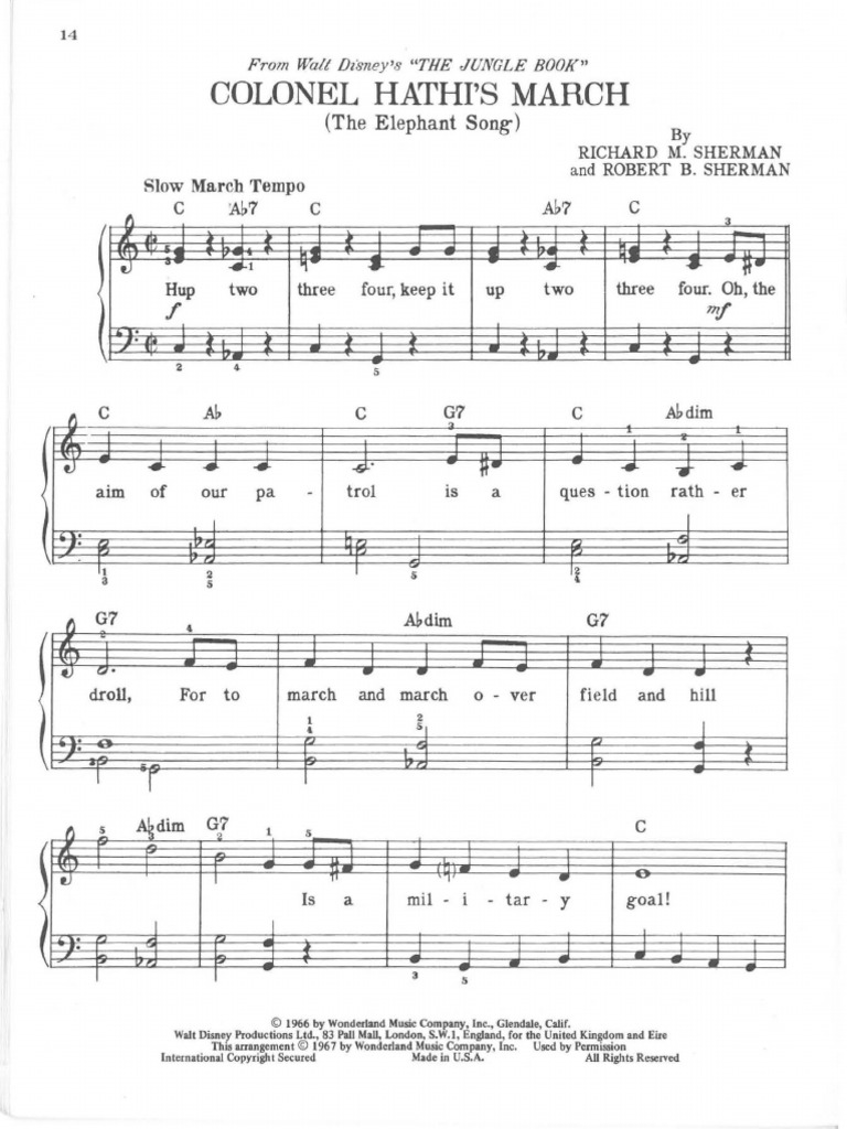 Colonel Hathi'S March: (The Elephant Song) | Walt Disney | The Walt ...