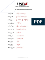 Lista de exercícios - Integrais por Substituição Trigonométrica.pdf