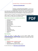 Call for Paper - Renewable and Sustainable Energy:An International Journal