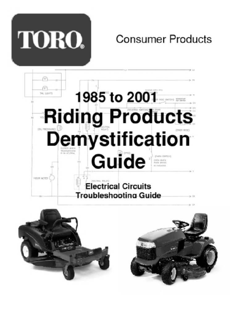 Toro wheelhorse Demystification Electical wiring diagrams for all  WheelHorse tractors | Alternating Current | Inductor